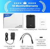 Rapthor Rechargeable 12V 6500mAh / 5V 13000mAh DC Battery Pack with Charger for Heated Jacket, LED Strip Lights, Smart Phones, Tablets, CCTV Camera etc.