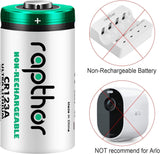 rapthor CR123A Lithium Batteries Packs 1650mAh High Power UL Certified 3V Non-Rechargeable Bulk Batteries with Built-in PTC for Flashlight Toys Alarm System Microphones(40pack)