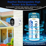 Rapthor 750mAh 3.7V Rechargeable RCR123A / CR123A / CR123 /16340 Batteries for Arlo Camera (4 Batteries)