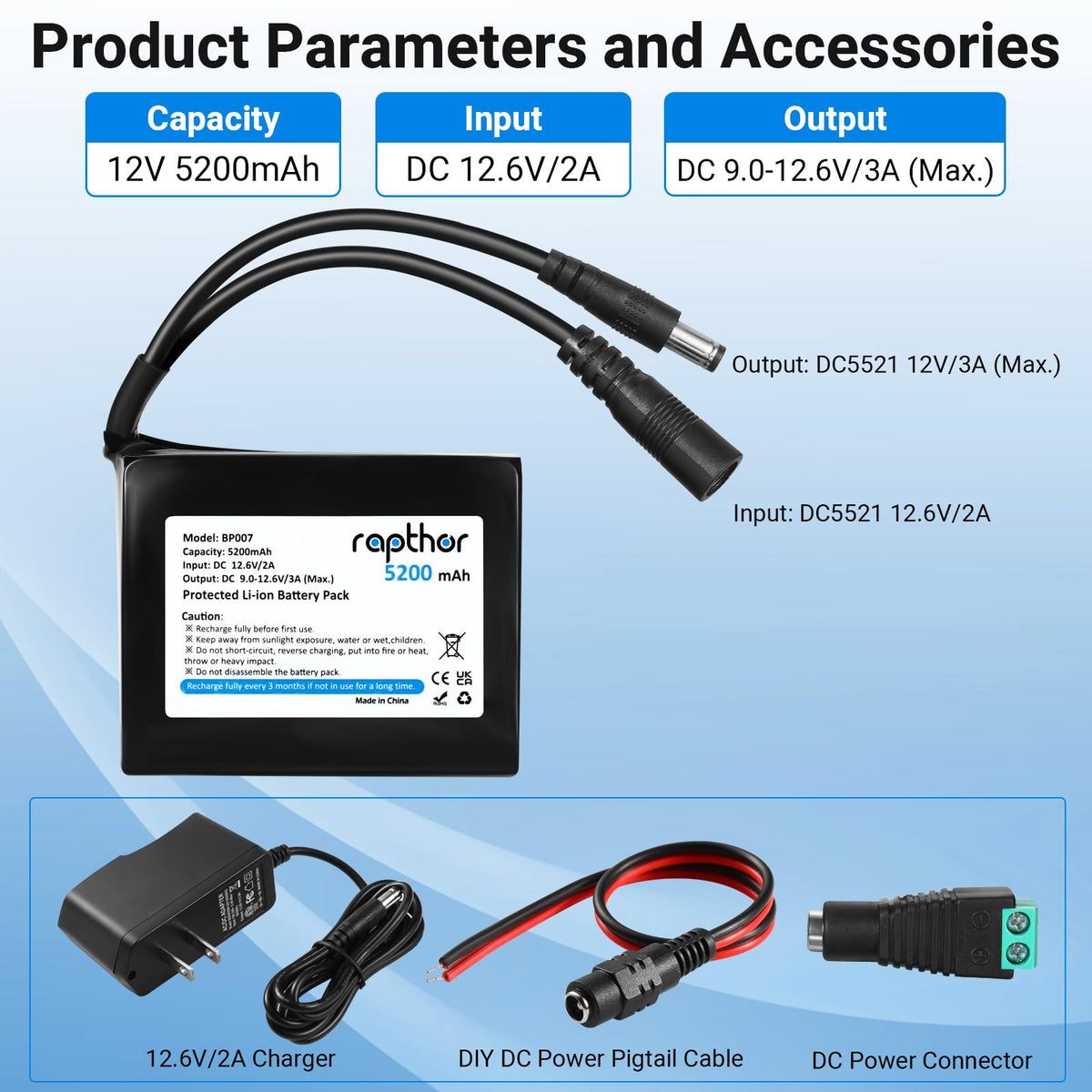 Mspalocell 12V 5200mAh Rechargeable Lithium-Ion Battery For - View #13