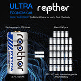 Rapthor 8 Pack Rechargeable RCR123A Batteries 750mAh 3.7V