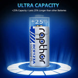 Rapthor 8 Pack Rechargeable RCR123A Batteries 750mAh 3.7V