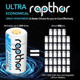 Rapthor RCR123A Battery 900mAh 8 Pack Rechargeable CR123A Lithium Batteries with UL UN Certified for Arlo VMC3030 VMK3200 VMS3230/3330/3430/3530 Wireless Security Camera