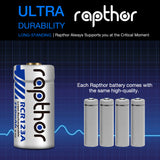 Rapthor RCR123A Rechargeable Batteries 8 Pack 750mAh with Charger for Arlo VMC3030 VMK3200 VMS3230 3330 3430 3530 Wireless Security Cameras Flashlight Smart Sensor