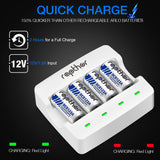 Rapthor RCR123A Rechargeable Batteries 8 Pack 750mAh with Charger for Arlo VMC3030 VMK3200 VMS3230 3330 3430 3530 Wireless Security Cameras Flashlight Smart Sensor