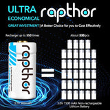 Rapthor RCR123A Rechargeable Batteries 8 Pack 900mAh with Charger for Arlo VMC3030 VMK3200 VMS3230 3330 3430 3530 Wireless Security Cameras Flashlight Smart Sensor