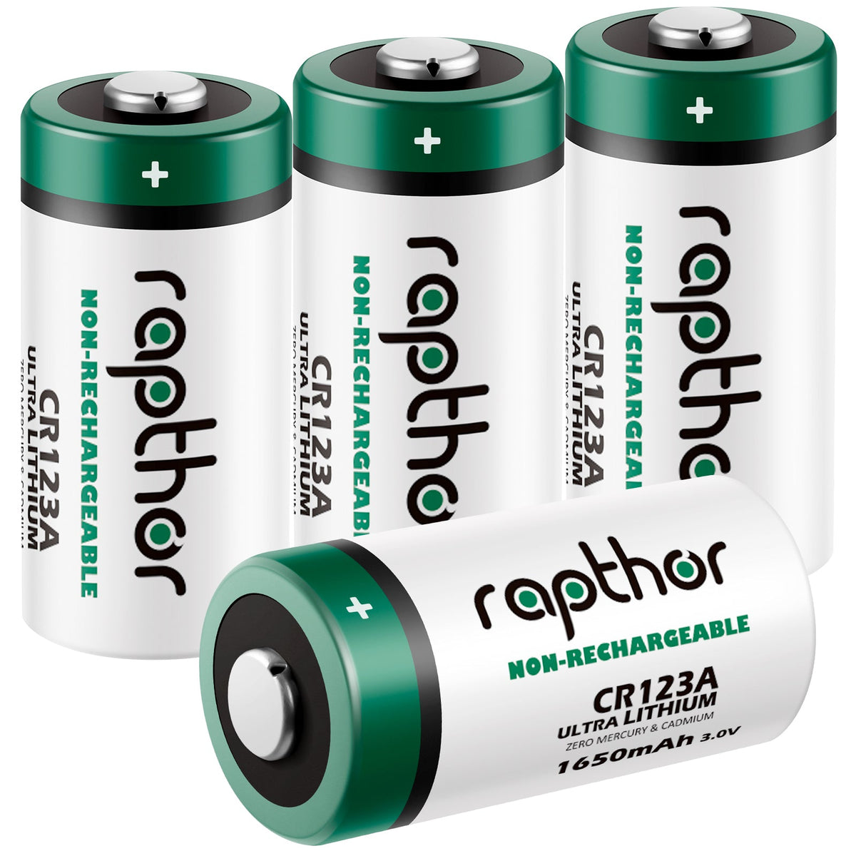 NYI 16 Pack 1650mAh CR123A Lithium Batteries with PTC Protected