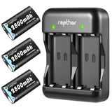 Rapthor 2800mAh Xbox One Ni-MH Rechargeable Battery Pack with Fast Charger for Xbox One/Xbox One S/Xbox One X/Xbox One Elite Wireless Controller ( 3 Batteries+1 Charger )