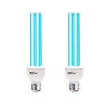 Rapthor 2 Pack UVC Sanitizer Light Bulb Ozone Free, Germicidal UV Lamp 25 Watt, 254nm Weavelength UV-C Disinfection lamp for Basement E26 Base 2 Count