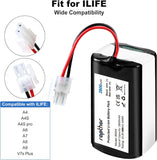 Replacement Battery for ILIFE A4S Robot 2800mAh, Compatible with A4, A4S pro, A6, A7, A9, A10, V3x, Compatible with V7, V7s Plus, V7 PRO, W400, W400s, W450 Robot Vacuum Cleaners,14.8V/41.44Wh(1PCS)