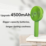 Rapthor Handheld Fan, 【4500mAh】 Portable Small Fan with 3 Speeds, USB Rechargeable Hand Fan, Personal Fan Battery Operate for Outdoor, Indoor, Commute, Office, Travel -Green