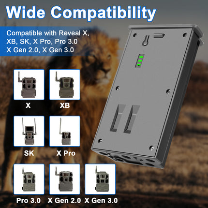 2-Pack 36000mWh Lithium-ion Battery Pack for Reveal Trail Cameras – Compatible with Reveal X, XB, SK, X Pro, Pro 3.0, X Gen 2.0, X Gen 3.0 Hunting Cameras