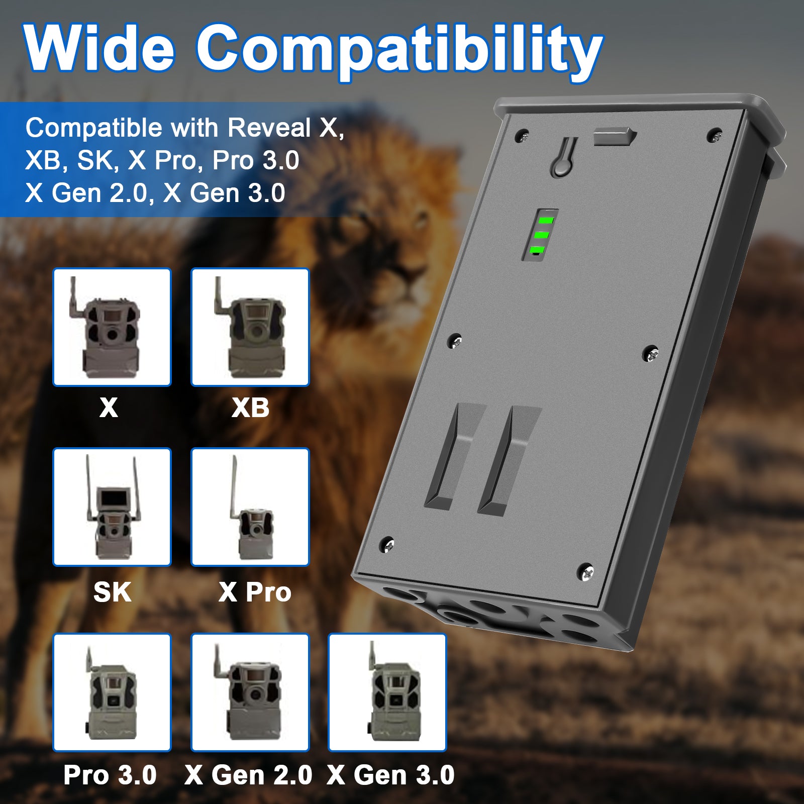 2-Pack 36000mWh Lithium-ion Battery Pack for Reveal Trail Cameras – Compatible with Reveal X, XB, SK, X Pro, Pro 3.0, X Gen 2.0, X Gen 3.0 Hunting Cameras