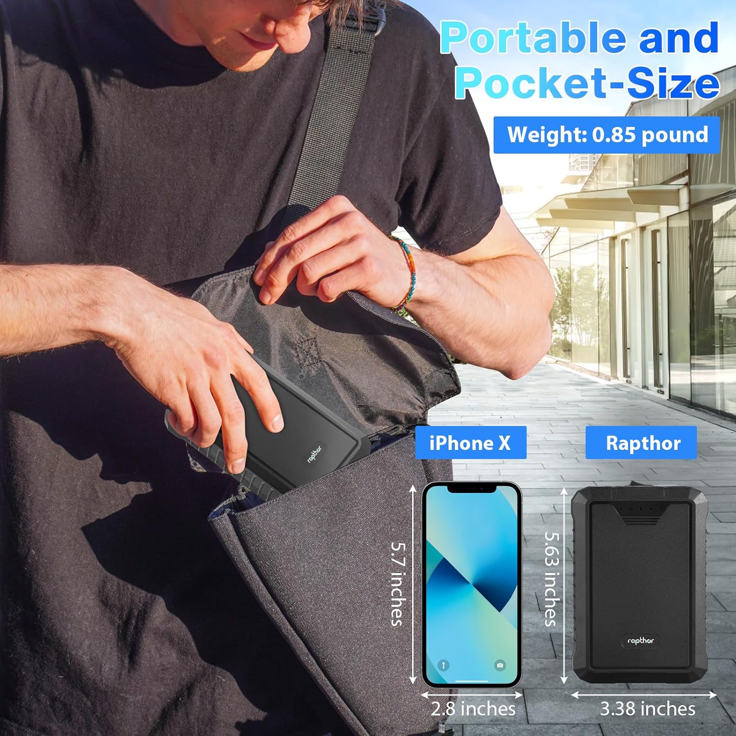 Rapthor Rechargeable 12V 6500mAh / 5V 13000mAh DC Battery Pack with Charger for Heated Jacket, LED Strip Lights, Smart Phones, Tablets, CCTV Camera (Model: BP005)