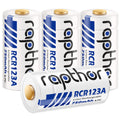 Rapthor 750mAh 3.7V Rechargeable RCR123A / CR123A / CR123 /16340 Batteries for Arlo Camera (4 Batteries)