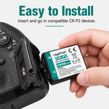 Rapthor CR-P2 Battery 5 Pack, 6V 1650mAh Lithium Photo Battery, CRP2 223A Replacement for DL223A, EL223AP, 2CR-P2, Cameras, Flash Units, Rangefinders, Motion Sensor Faucets, Security Devices