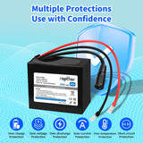 rapthor 24V 2.6Ah Rechargeable Lithium Battery Pack with Charger, Cable Connector for Power Wheels, Kids Ride On Cars Toys, LED Strips, Small UPS, DIY Projects (Model: BP018)