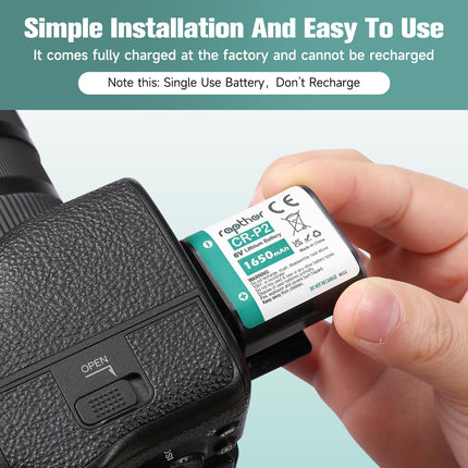 Rapthor CR-P2 6V 1650mAh Lithium Photo Battery, 10 Pack CRP2 223A Replacement for DL223A, EL223AP, 2CR-P2, Cameras, Flash Units, Rangefinders, Motion Sensor Faucets and Security Devices