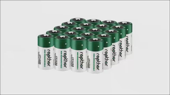 Rapthor 1800mAh CR123A 3V Lithium Batteries CR123 123A CR17345 3 Volt Photo Battery (20 Pack, Non-Rechargeable)