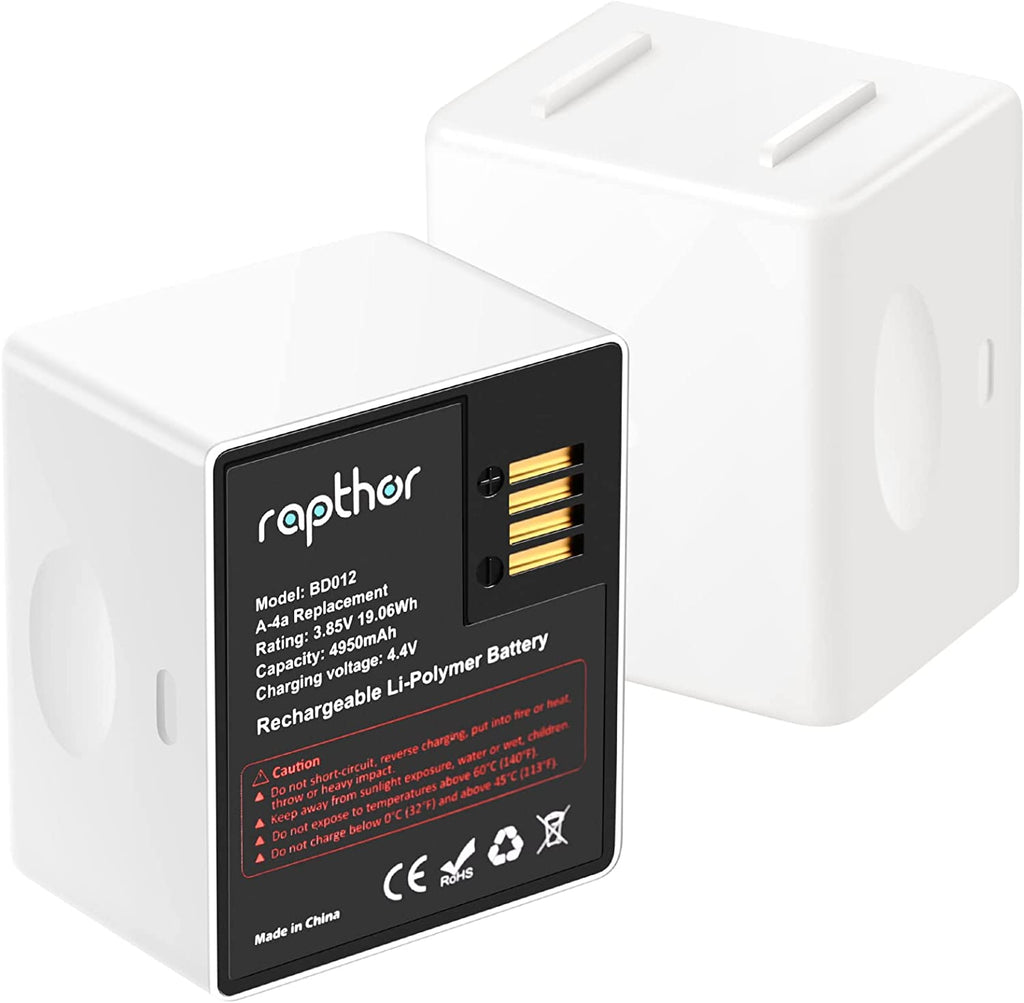 Upgraded 4950mAh Replacement Batteries Compatible with Arlo Pro 4/Pro 3/Ultra/Ultra 2 Wireless Security Cameras, 2-Pack 3.85V Rechargeable Long-Lasting Battery Life and Easy to Install