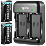 Rapthor 2800mAh Xbox One Ni-MH Rechargeable Battery Pack with Fast Charger for Xbox One/Xbox One S/Xbox One X/Xbox One Elite Wireless Controller ( 2 Batteries+1 Charger )