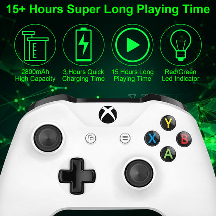 Rapthor 2800mAh Xbox One Ni-MH Rechargeable Battery Pack with Fast Charger for Xbox One/Xbox One S/Xbox One X/Xbox One Elite Wireless Controller ( 3 Batteries+1 Charger )