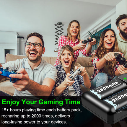 Rapthor 2800mAh Xbox One Ni-MH Rechargeable Battery Pack with Fast Charger for Xbox One/Xbox One S/Xbox One X/Xbox One Elite Wireless Controller ( 3 Batteries+1 Charger )