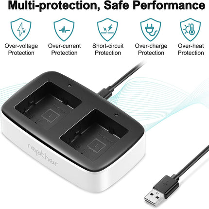 Rapthor 2560mAh Replacement Battery Compatible with Arlo Pro / Pro 2 Rechargeable with Charger Station for Arlo Pro / Pro 2 Camera (2 Batteries+1 Charger)