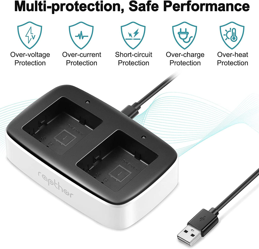 Rapthor 2560mAh Replacement Battery Compatible with Arlo Pro / Pro 2 Rechargeable with Charger Station for Arlo Pro / Pro 2 Camera (2 Batteries+1 Charger)
