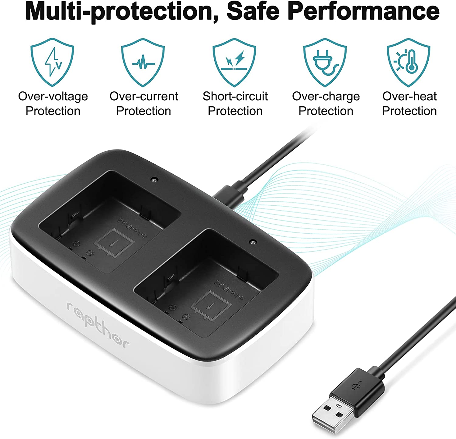 Rapthor 2560mAh Replacement Battery Compatible with Arlo Pro / Pro 2 Rechargeable with Charger Station for Arlo Pro / Pro 2 Camera (2 Batteries+1 Charger)