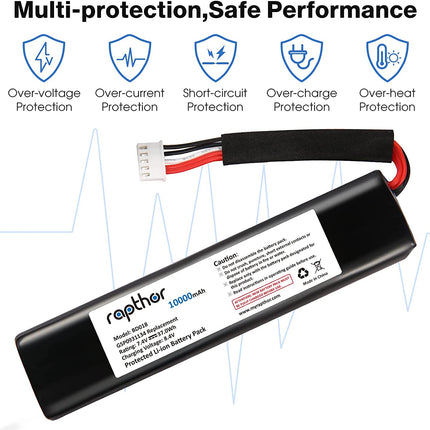 Rapthor 10000mAh Replacement Battery for JBL Xtreme Bluetooth Speaker fits JBL GSP0931134 High Capacity Li-Polymer Replacement Battery with DIY Tools