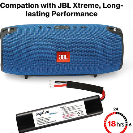 Rapthor 10000mAh Replacement Battery for JBL Xtreme Bluetooth Speaker fits JBL GSP0931134 High Capacity Li-Polymer Replacement Battery with DIY Tools