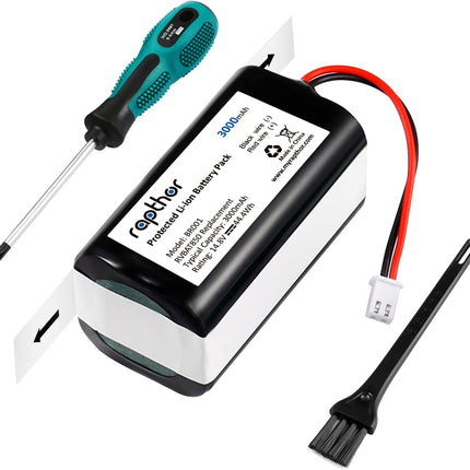 Replacement Battery Pack for Shark Ion Robot 3000mAh RVBAT850,R75,R85,RV751,RV761,RV851WV,RV871,RV871C,RV1000S,RV101AE,V101AE Robot Vacuum Cleaners,14.4V/44.4Wh(Attention:2Prongs Connector)