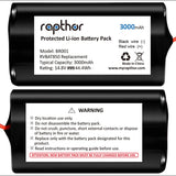 Replacement Battery Pack for Shark Ion Robot 3000mAh RVBAT850,R75,R85,RV751,RV761,RV851WV,RV871,RV871C,RV1000S,RV101AE,V101AE Robot Vacuum Cleaners,14.4V/44.4Wh(Attention:2Prongs Connector)