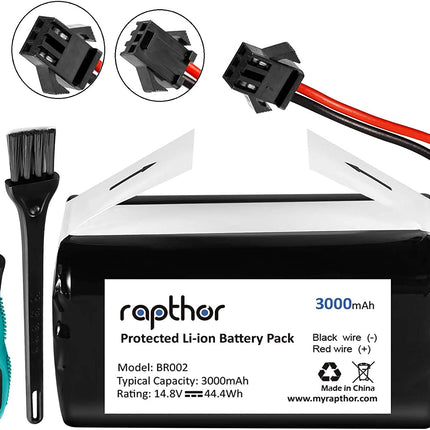 Replacement Battery Pack for Shark Ion Robot 3000mAh RVBAT700,RV720, RV725, RV750,14.8V/44.4Wh(3 Prong)