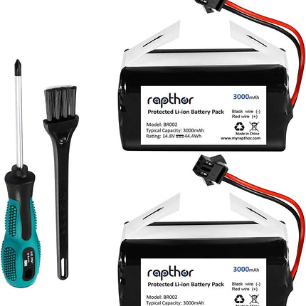 Replacement Battery Pack for Shark Ion Robot 3000mAh RVBAT700,RV720, RV725, RV750,14.4V/44.4Wh(3 Prong)