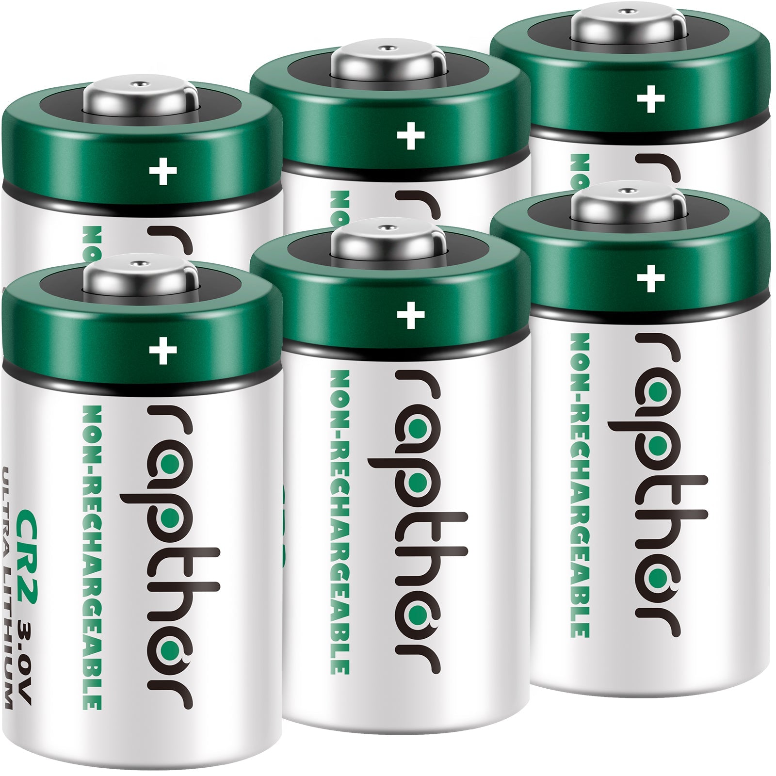 Rapthor 6 Pack CR2 Battery 3 Volt 850mAh High Power Non-Rechargeable Lithium Batteries with PTC Protection