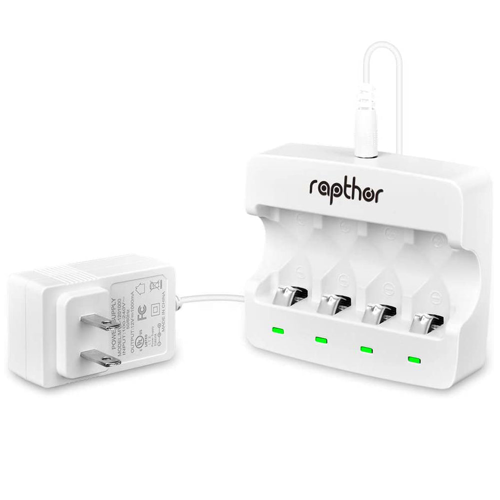 Rapthor RCR123A Battery 12V/1A Quick Charger with FCC CE ROHS Certified
