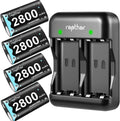Rapthor 2800mAh Xbox One Ni-MH Rechargeable Battery Pack with Fast Charger for Xbox One/Xbox One S/Xbox One X/Xbox One Elite Wireless Controller ( 4 Batteries+1 Charger )